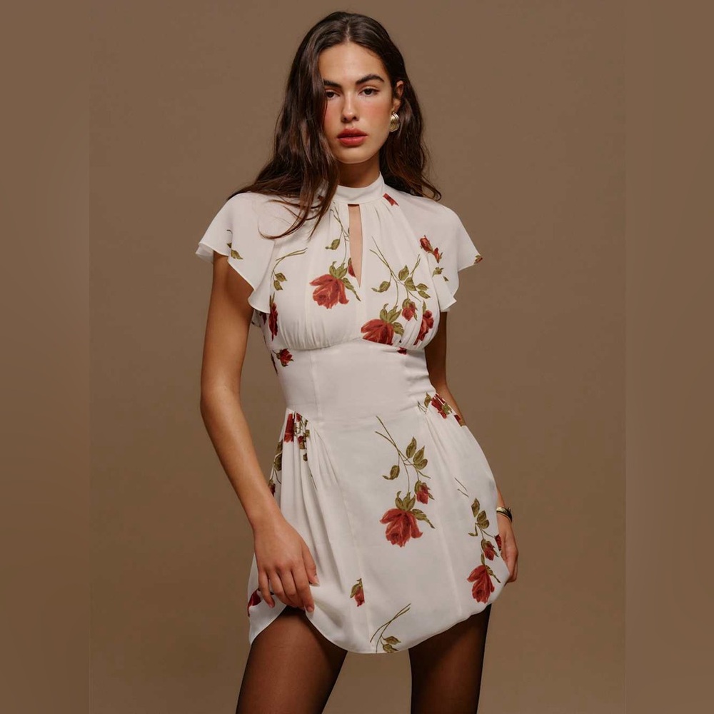 Reformation Vaeda Dress in American Beauty - Size 10